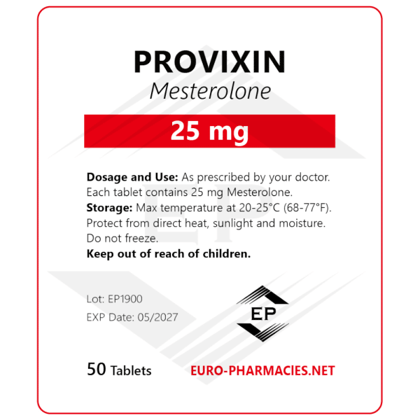 Provixin ( Proviron ) - 25mg/tab 50 tabs/bag - Euro Pharmacies