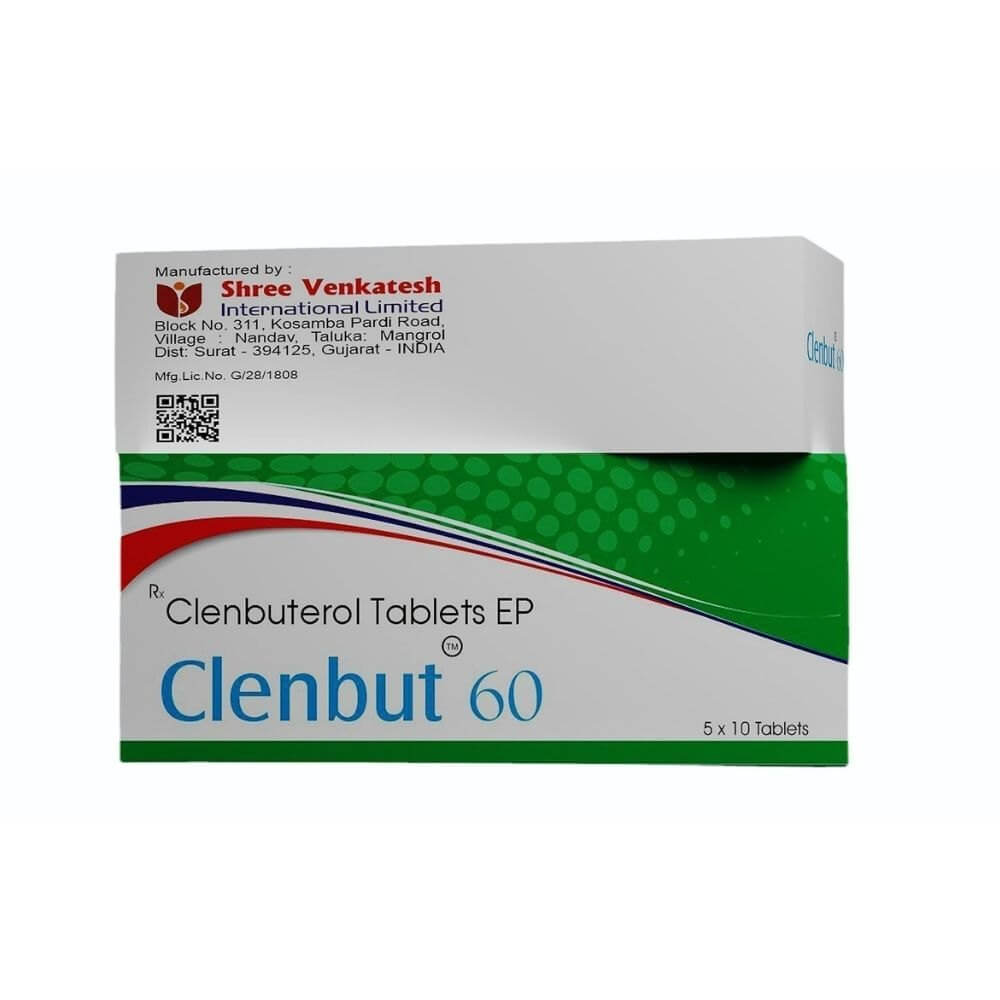 CLENBUT 60 - Clenbuterone Hcl 60mcg (50 tabs) - Shree Venkatesh