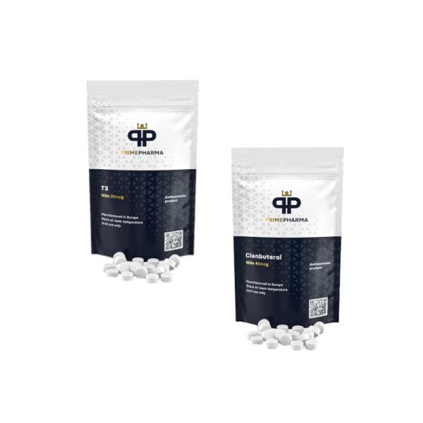 Pacote de perda de peso feminino Prime Pharma CLENBUTEROL + T3 (8 semanas)