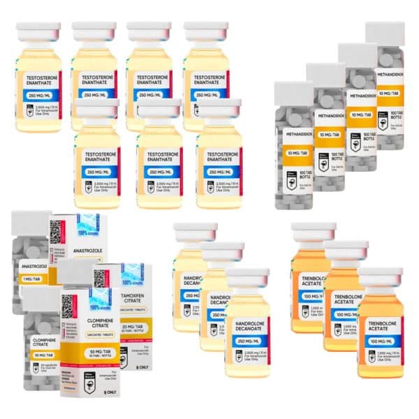 Pacchetto Extreme Mass Gain TEST E + DECA + TREN A + DIANABOL (16 settimane) HILMA