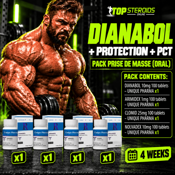 Pack prise de masse (ORAL) - DIANABOL + PROTECTION + PCT (4 semaines) UNIQUE PHARMA