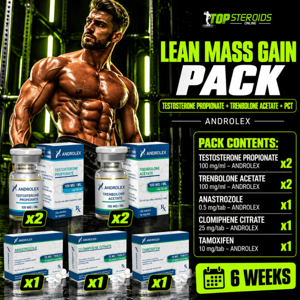 PACK PRISE DE MASSE SÈCHE - TESTOSTERONE PROPIONATE + TRENBOLONE ACETATE + PCT (6 semaines) ANDROLEX
