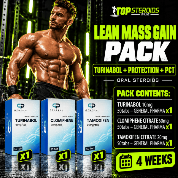 PACK PRISE DE MASSE SECHE- TURINABOL + PROTECTION + PCT (4 semaines) - GENERAL PHARMA