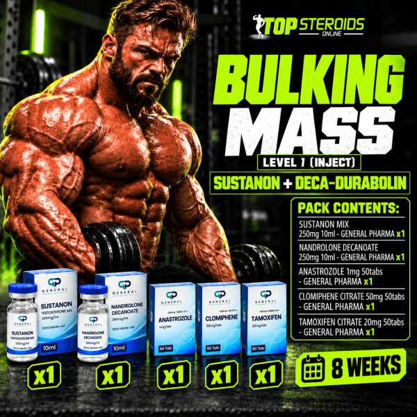Pack prise de masse LEVEL I (INJECT)- SUSTANON + DECA-DURABOLIN (8 semaines) GENERAL PHARMA