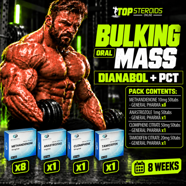 Pack prise de masse (ORAL) GENERAL PHARMA - DIANABOL + PCT (8 semaines)