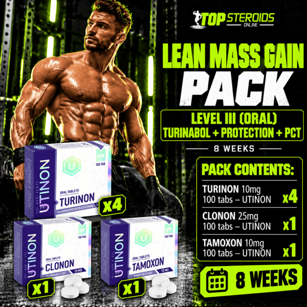 Pack prise de masse sèche LEVEL III (ORAL)  - TURINABOL + PROTECTION + PCT (8 semaines) UTINON