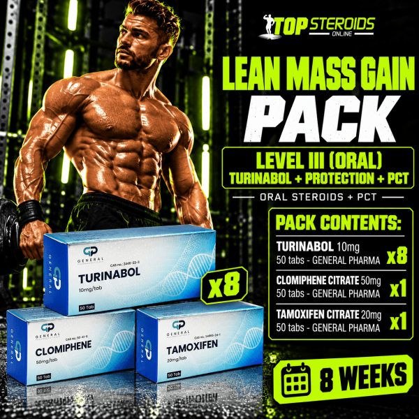 Pack prise de masse sèche LEVEL III (ORAL)  - TURINABOL + PROTECTION + PCT (8 semaines) GENERAL PHARMA